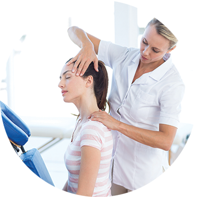 Massage Therapist with client
