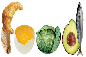 From Left To Right: Ginger, Croissant, Broken Egg, Cabbage, Avocado, Fish.