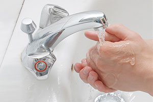Close-up Of Hands Washed At Sink.