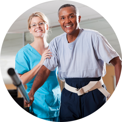 Occupational Therapist with male client.